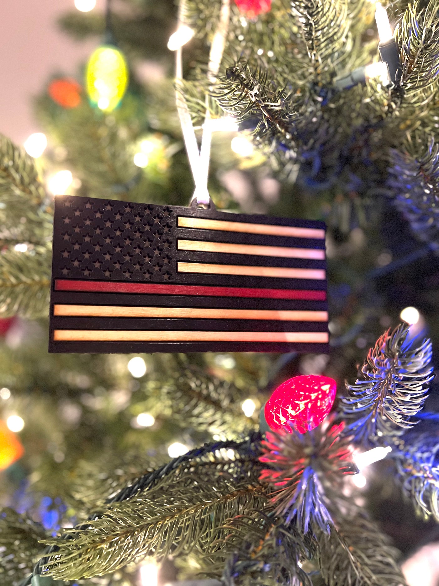 Thin Red Line Flag Ornament